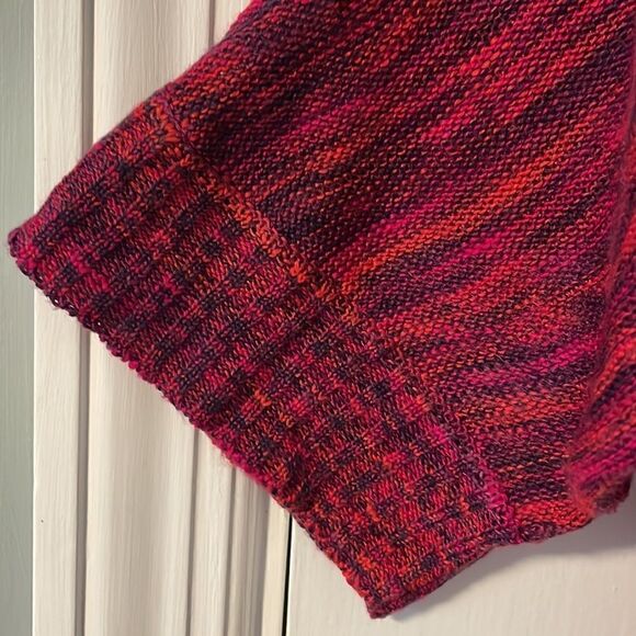 United States Sweaters 3/4 dolman sleeve variegated red & black open cardigan M - Picture 5 of 9